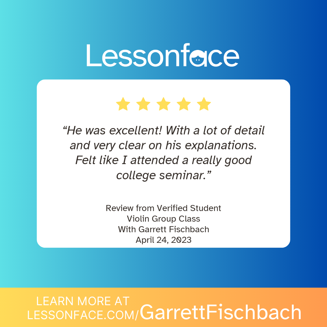 Student review of Garrett Fischbach's Bach Workshop.