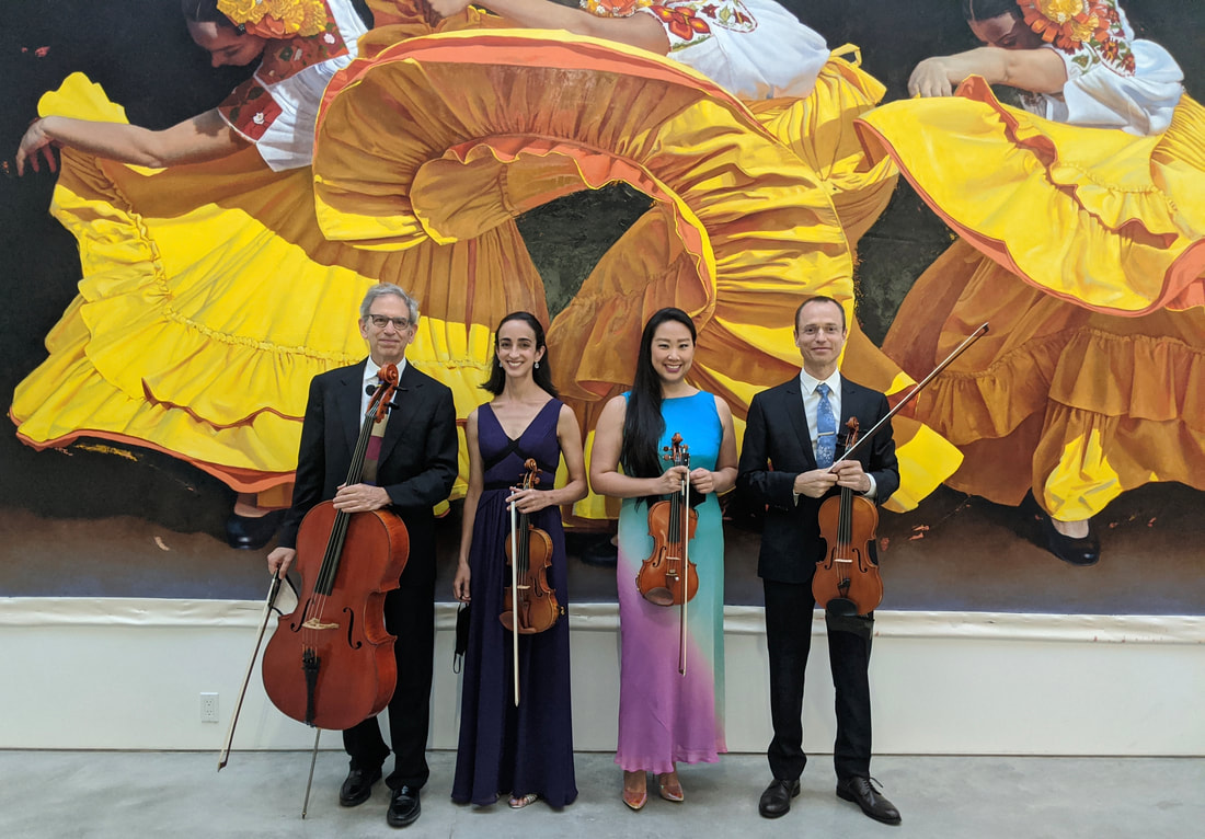 Garrett Fischbach with colleagues from the MET Orchestra at High Line Nine gallery in New York City